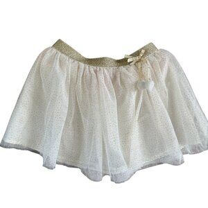 Ivory & Gold Sparkle/Glitter Tulle Skirt White Size 5/6